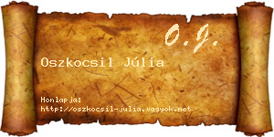 Oszkocsil Júlia névjegykártya