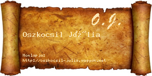 Oszkocsil Júlia névjegykártya